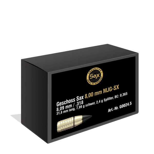 Geschoss Sax KJG-SR 8 mm / .318, 8.03g / 123.92gr