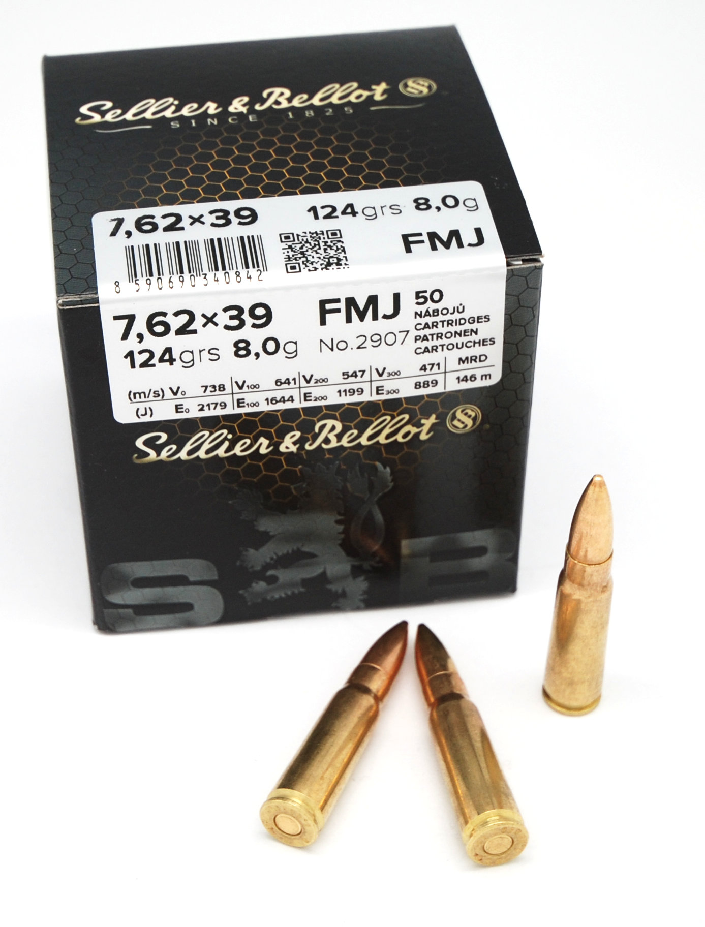 7.62 x 39 S&B FMJ 8g, 124grs