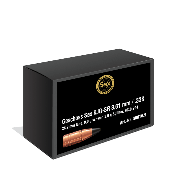 Projectiles Sax KJG-SR 8,5 mm / .338, 9.00g / 138.89gr