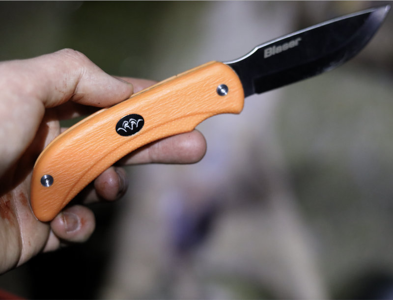Couteau Chasse duo-réversible Blaser Ultimate, Orange Lame de coupe + Lame pour éviscérer, avec Etui