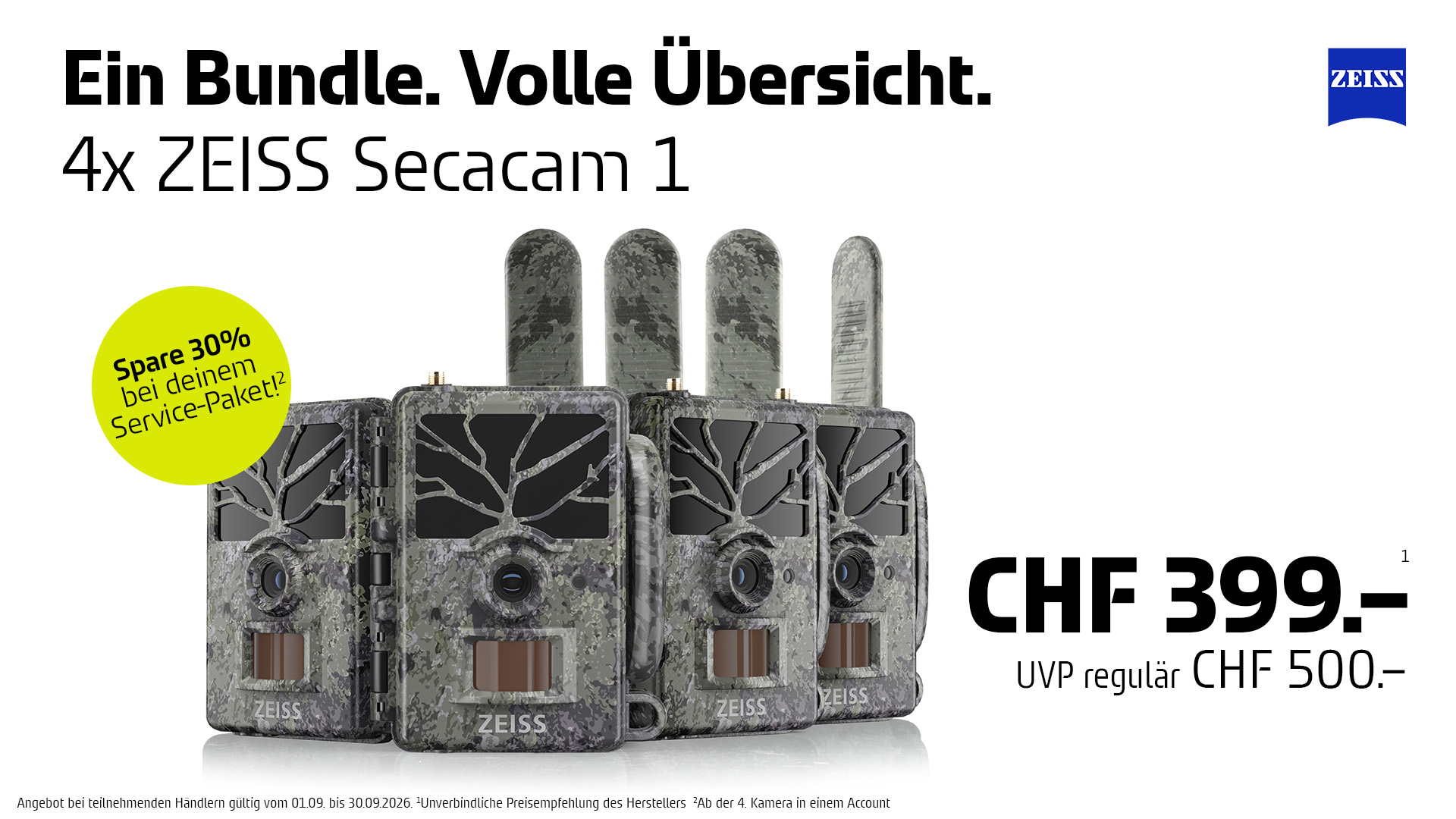 Caméra de surveillance ZEISS Secacam BUNDLE de 4