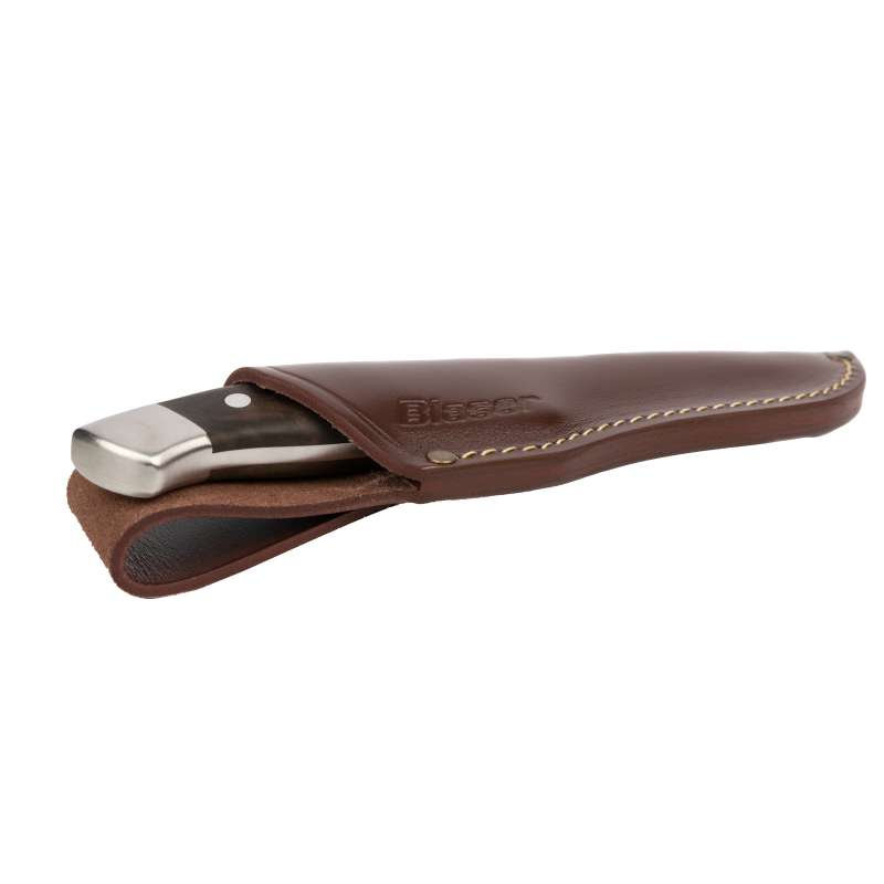 Couteau Chasse Blaser  bois noyer, 9.5cm avec Etui cuir